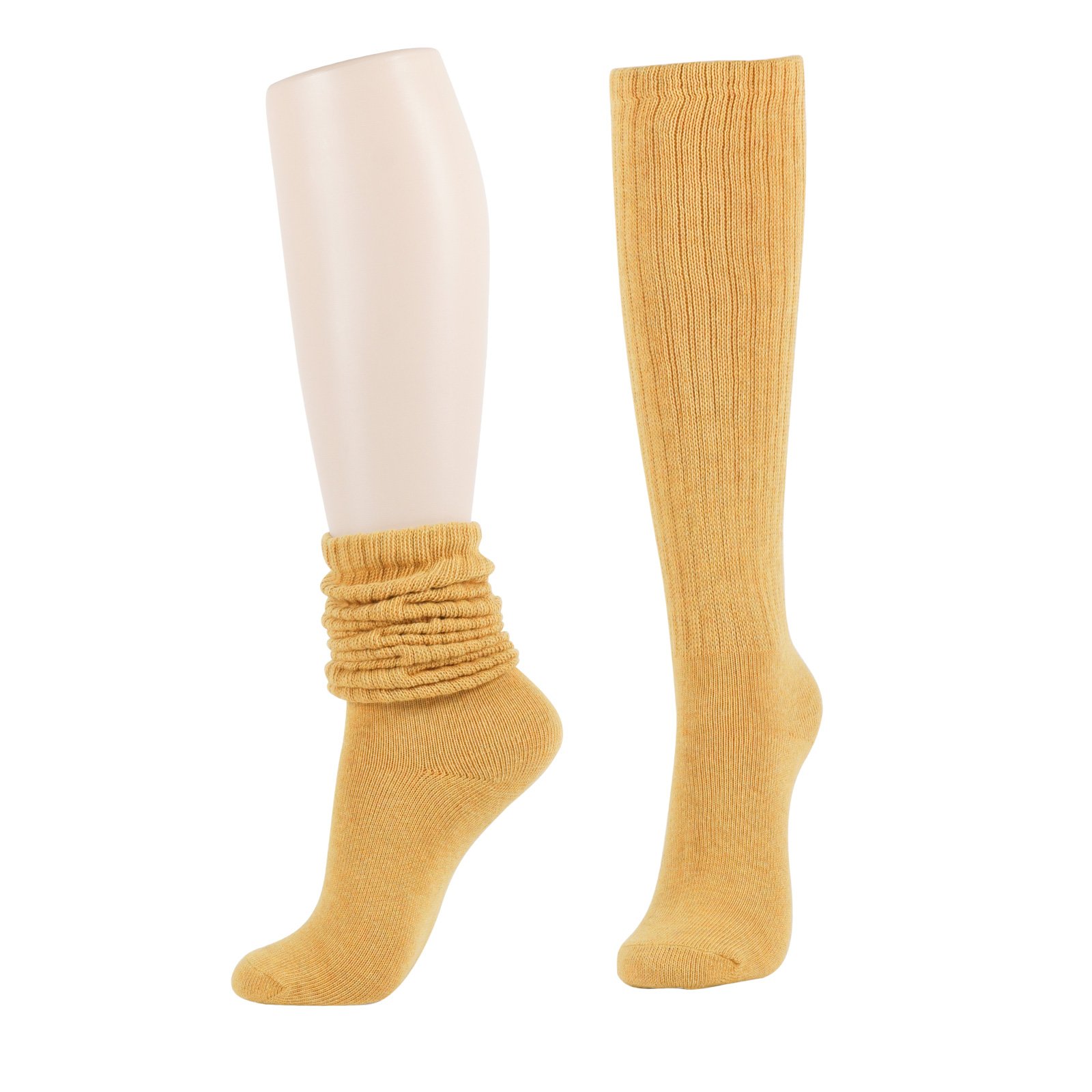 WOWFOOTWomen Scrunch Socks Knit Soft Warm Casual Fall Winter Knee Slouch Sock