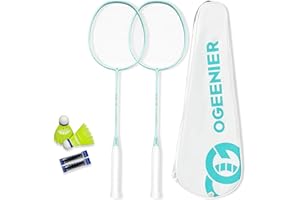 OGEENIER Badminton Set, Badminton Racquet Set of 2 or 4