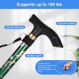 supregear Folding Walking Cane Adjustable Light Weight Green Floral view 4