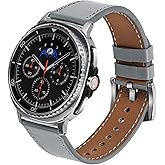 Leather Band Compatible with Samsung Galaxy Watch 8 40mm 44mm/Watch 8 Classic 46mm, Genuine Leather Replacement Strap Compatible For Samsung Watch 8 Bands Men Women