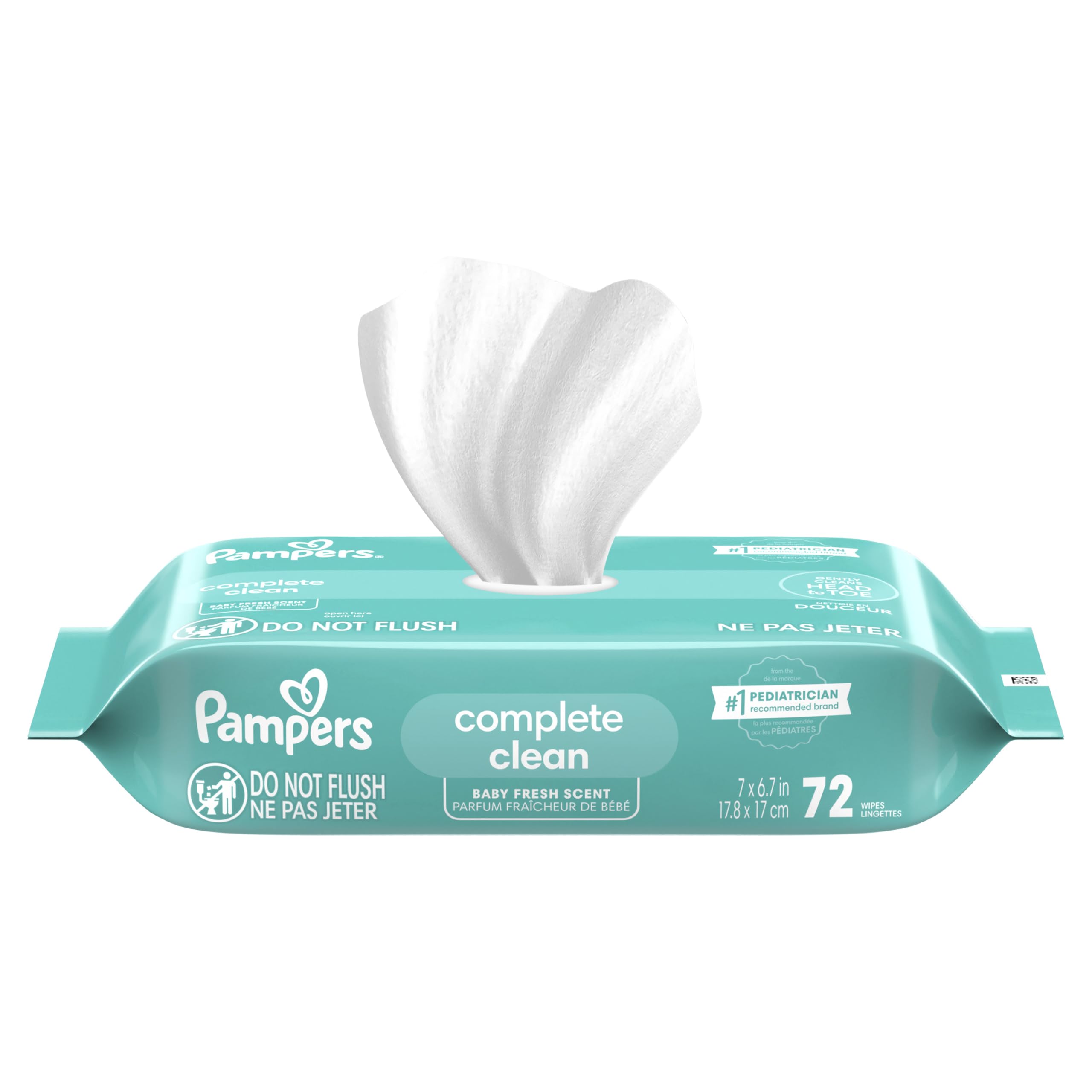 Pampers Baby Wipes, Complete Clean Baby Fresh Scented Wipe, Gently Cleans Head to Toe, 864 Total (12 Flip-Top Packs)