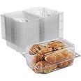 100 Pcs Clear Plastic Hinged Food Containers, Disposable Plastic Takeout Containers with Clear Lids, Transparent Clamshell To