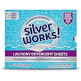 SilverWorks! Premium Dissolvable Laundry Detergent Sheets, Silver Ion Odor Elimination Technology, Powerfully Clean & Prevent Odors, Dissolves Fully, 40 Sheets, Fresh Linen