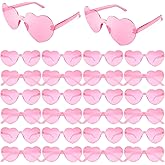 Pynqdfu 24 Pairs Heart Sunglasses for Women,Rimless Heart Shaped Glasses,Transparent Candy Pink Glasses for Valentine's,Party Favor,Gifts,Outfit Accessories