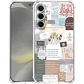 Hsondcn Case for Samsung Galaxy S24 with Christian Design,Christ Jesus Quotes Verse Collage Pattern,Trendy Soft TPU Phone Cover Bumper(S24,Bible)