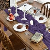 Artoid Mode Boho Purple Gauze Table Runner 300 cm Polyester Kitchen Decor view 2