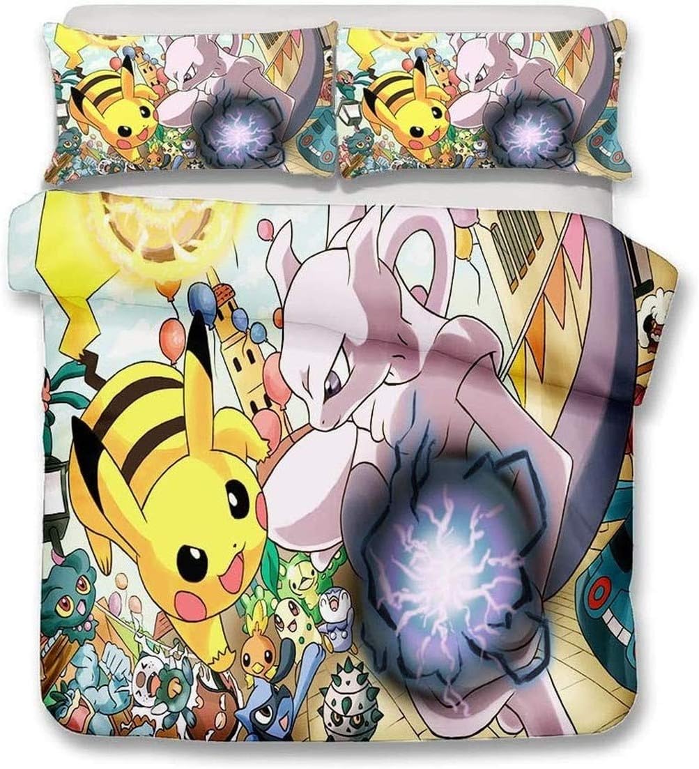 Bedding Set Single Double King Duvet Cover Set Pokemon Pikachu