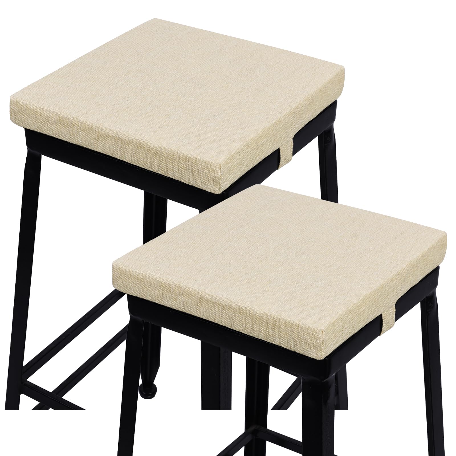Photo 1 of baibu 12 Inches Square Seat Cushion Set of 2, Non-Slip Bar Stool Cushion Square Seat Cushion with Machine Washable Cover - Only Cushions,Beige (12" (30cm))