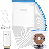 ELEGOO 3D Printing Filament Storage Vacuum Kit with Upgrade Auto Pump and Sealing Clips, 20 Thickened Sealed Bags, Dust Proof