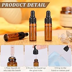 Bokon 100 Pcs Glass Dropping Bottles Mini Essential