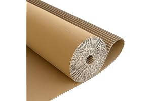 TIMEUPRISE Corrugated Cardboard Roll, 17" x 236" Single Face Kraft Cushion Wrap, Large & Thick Cardboard Sheets Paper for Shipping, Packing, Box Filler, Furniture Protection, DIY Crafts & Gift Packaging