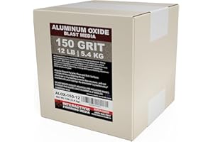 INTERACTIVIA #150 Aluminum Oxide - 12 LBS - Fine Premium Long-Lasting Sand Blasting Media, High Abrasive Force Sand Blaster Sand for Metal, Glass, Stone or Wood, Sandblasters, Blasting Cabinet, Blasting Guns