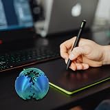 RZCOMP Gear Ball Fidget Toy Blue Green 3D Printed Puzzle Cube Steampunk Helix view 6