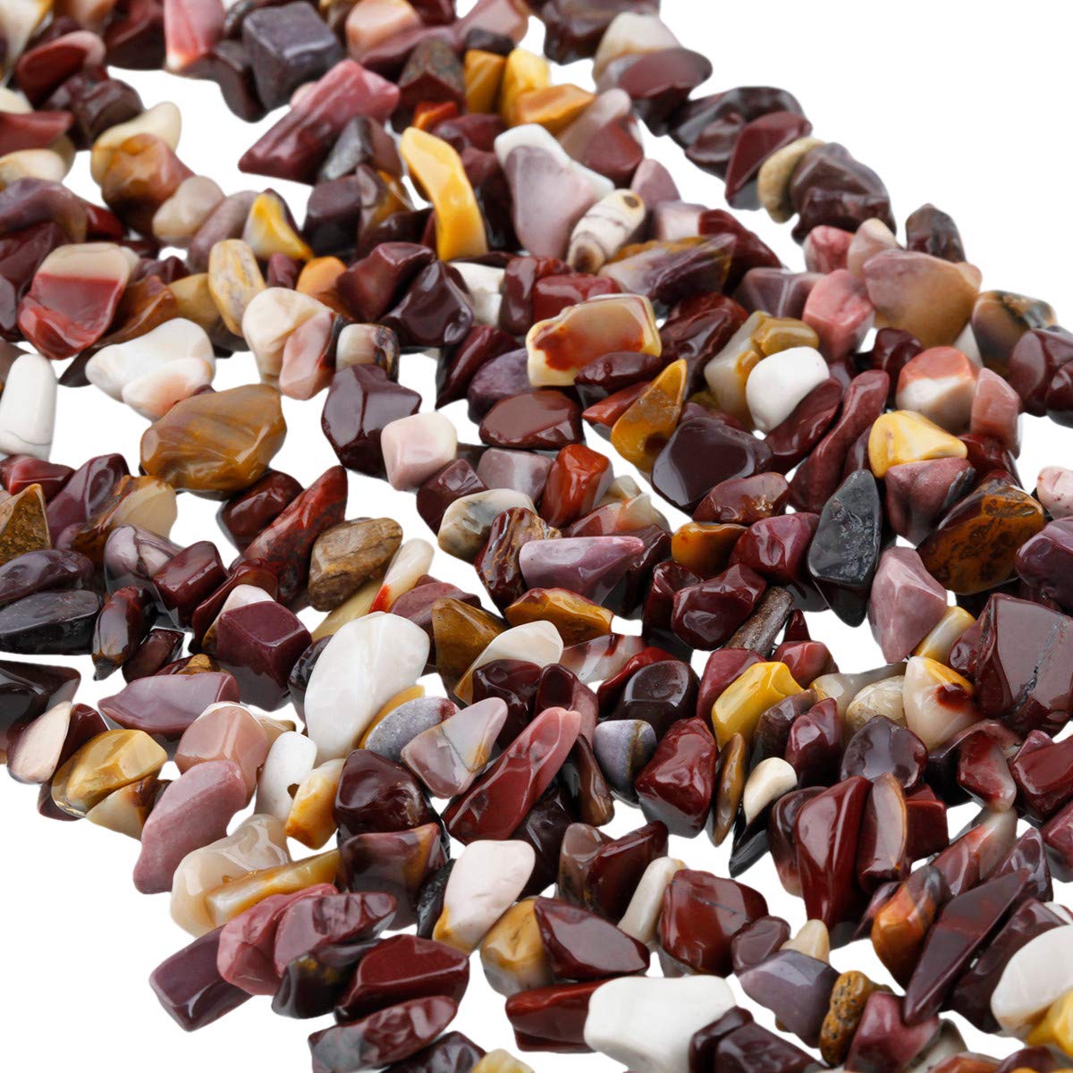Nupuyai Mookaite Irregular Polished Beads for DIY Jewelry Making Bracelet Necklace, Chip Stones for Chakra Healing 80cm