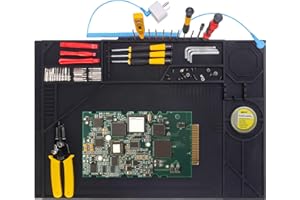 VECO-T Silicone Soldering Mat with Soldering Stand, 20x14 Inch ESD Anti Static & 932°F Heat Resistant Workbench Mat for Electronics Repair, PCB, Phone, Watch, PC Building