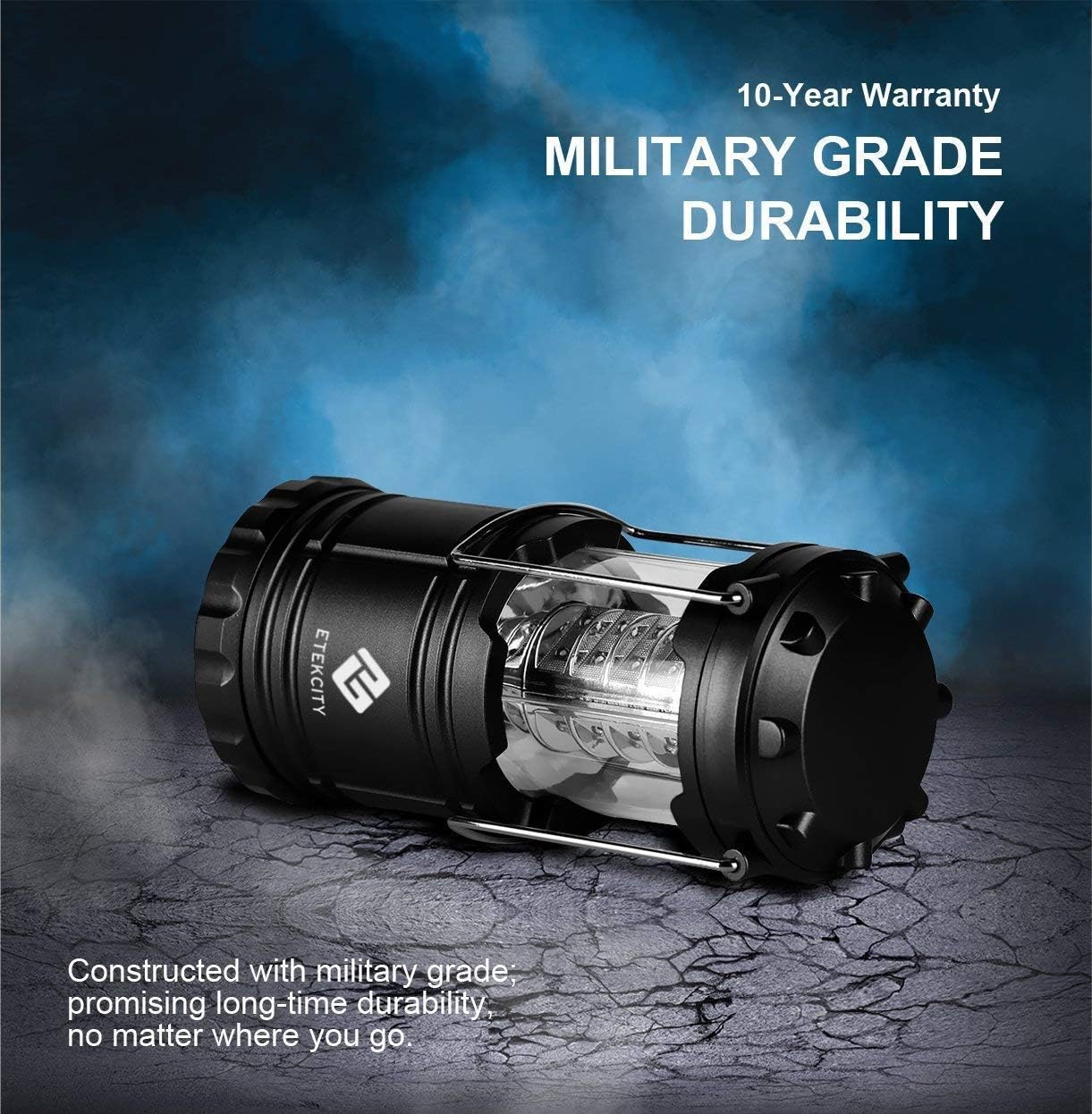 Etekcity Lantern LED Camping Lanterns, Battery Powered Camping Lights, Outdoor Flashlight, Suitable for Camping, Hiking, Survival Kits for Emergency, Power Failure, Hurricane (Batteries Included): Sports & Outdoors