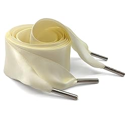 WEGOODZF Satin Ribbon Shoe Laces: 3CM Wide Beige
