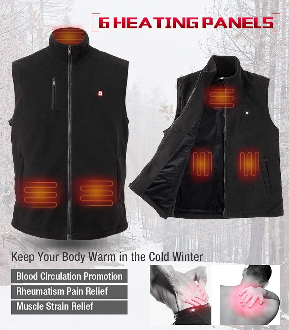 ARRIS Heated Vest for Men Women Size Adjustable 7.4V 7500MAH Battery Electric Warm Fleece Gilet for Outdoor Hiking Camping Hunting - Image 3