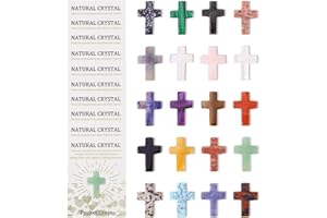 DUQGUHO Pocket Cross Mini Crystal Crosses Bulk 1 Inch Small Cross Shaped Crystals and Healing Stones Crystal Wall Decor Easter Decor 20PCS