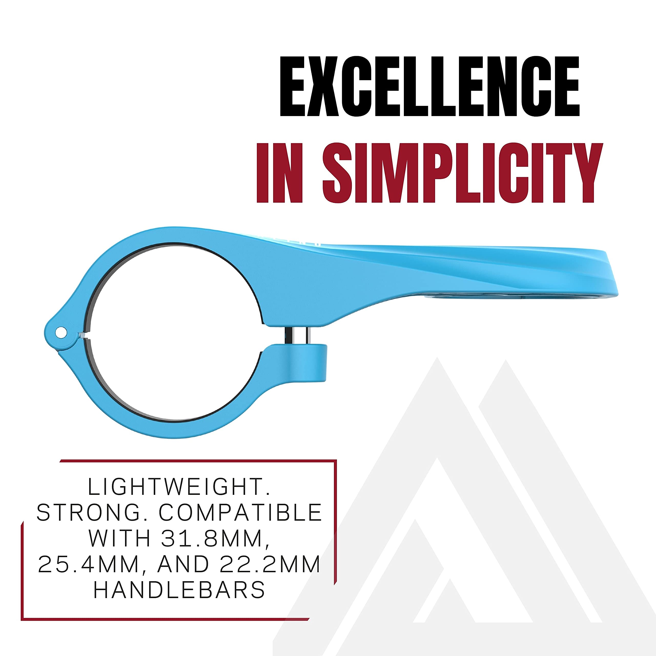 KOM Cycling Wahoo Elemnt Mount Compatible with Multiple Wahoo Computers Including The Wahoo Elemnt Bolt, Elemnt Roam, Elemnt Mini, and Elemnt - Multiple Colors 24g Out Front Computer Mount Light Blue