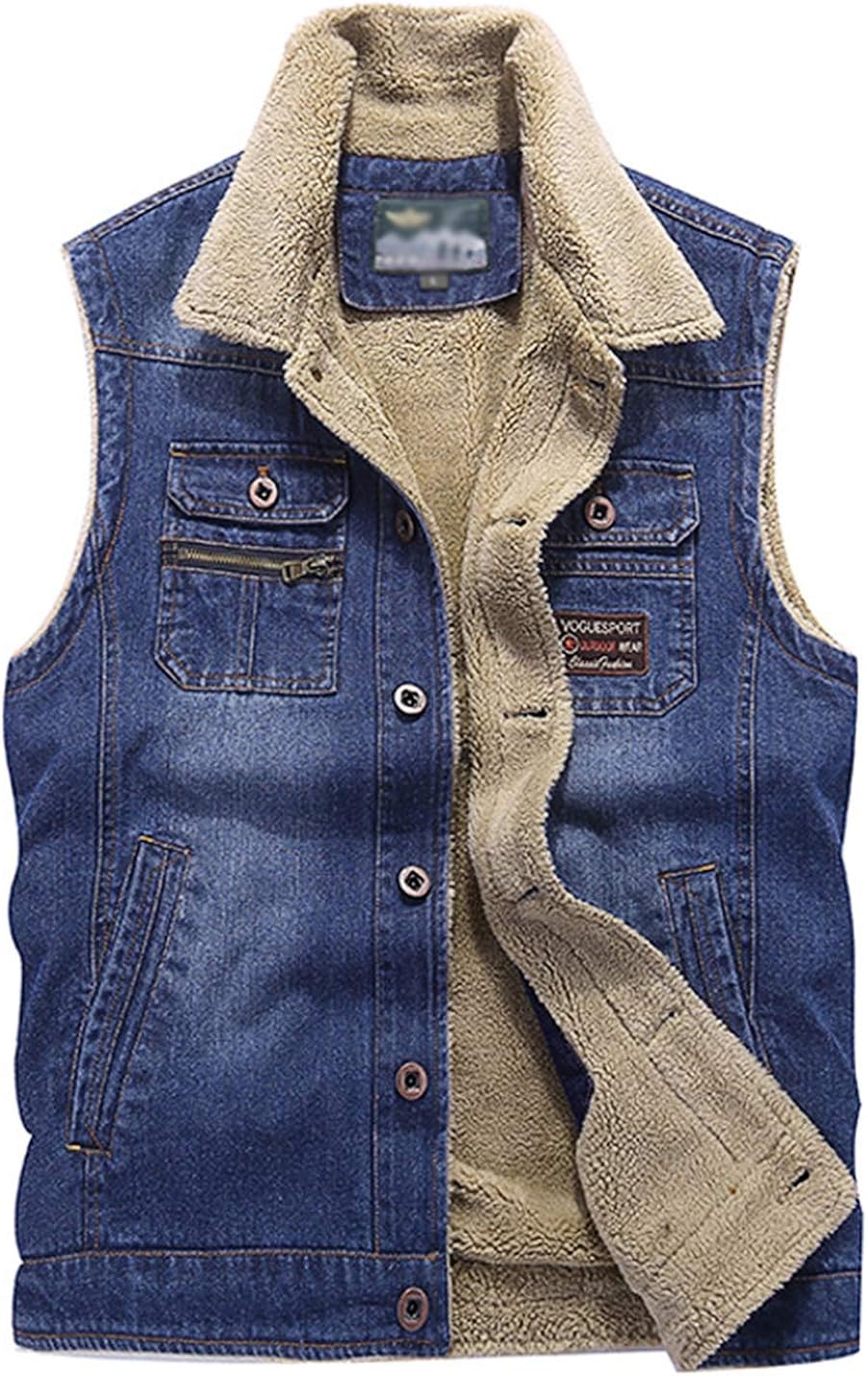 denim sherpa vest