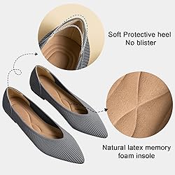 TINGRISE Women's Flats Shoes Pointed Toe Knit