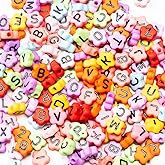 Gxueshan 1000PCS Acrylic Letter Beads Alphabet Beads Round Flower Shape for Bracelets Friendship Jewelry Making Bulk (Mixed Color)