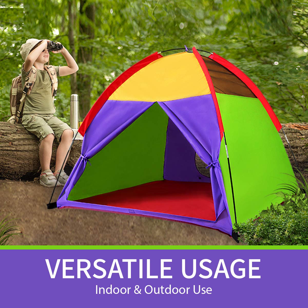 Alvantor Kids Tents Children Play Tent Toddler Pop Up Tent For Kids Boys Girls Toys Indoor Outdoor Playhouse Camping Playground Rainbow 58”x58