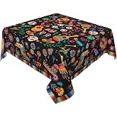 Granbey Mexican Tablecloth Square 54 Inch - Halloween Mexican Table Cloths Floral Skull Cinco De Mayo Table Cover for for Party Holiday Dinning Tabletop