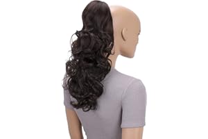 CAISHA 18" Hairpiece Ponytail Extensions Voluminous Wavy Chocolate Brown PH20