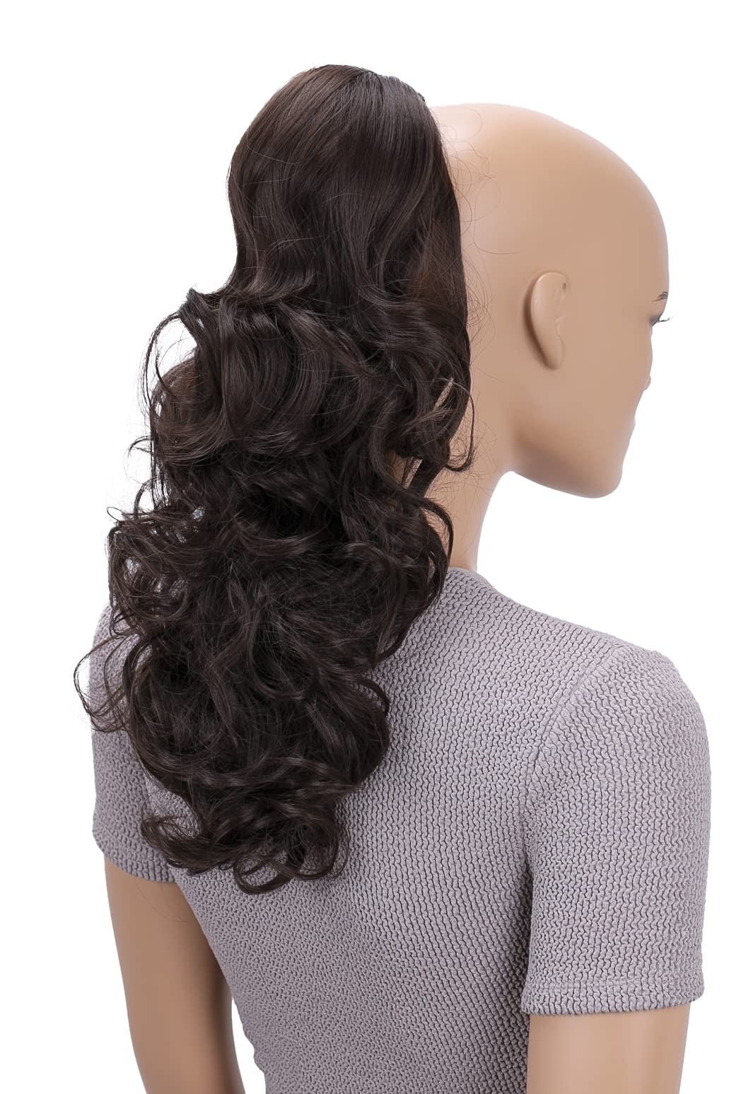 CAISHA 18" Hairpiece Ponytail Extensions Voluminous Wavy Chocolate Brown PH20