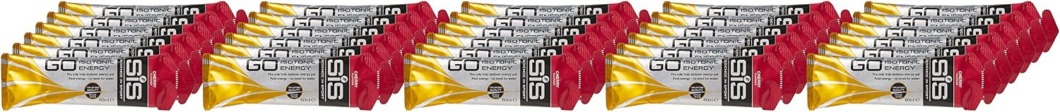 Science In Sport GO Isotonic Energy Gels, Running Gels with 22g Carbohydrates, Low Sugar, Cherry Flavour, 60ml Per Serving (30 Pack) - Image 5