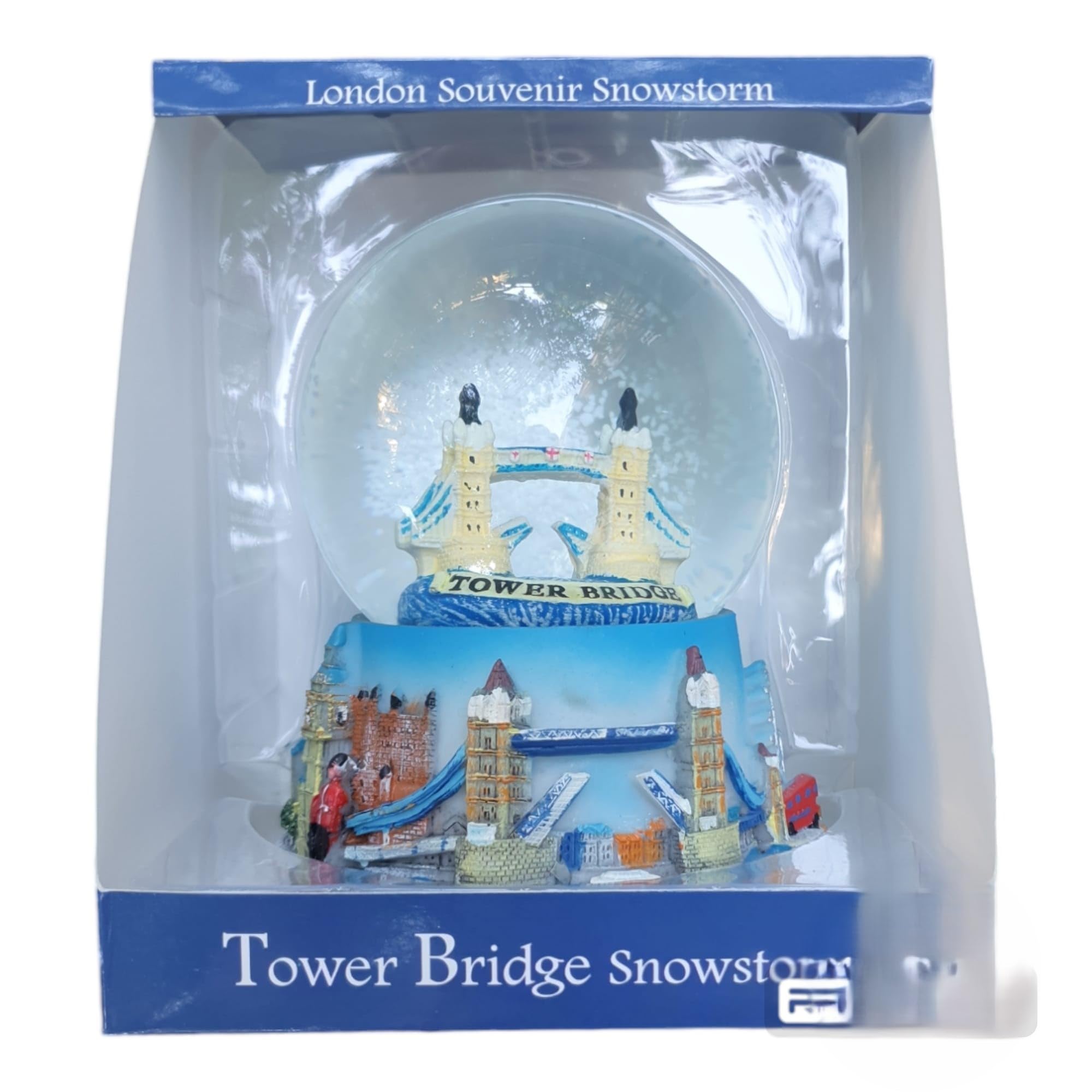 Tower Bridge London Souvenir Snow Globe - 3D Miniature Landmark Decoration with Detailed Cityscape Base - 100 mm in Diameter