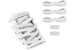 YELARXI No Tie Shoelaces Tieless Elastic Shoe Laces, with 2 Metal Locks Buckles for Adults Sneakers (1 Pair)