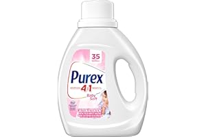 Purex Baby Soft, Concentrated Hypoallergenic Liquid Laundry Detergent for Babies, Free of Dyes, Pediatric Dermatologist Teste