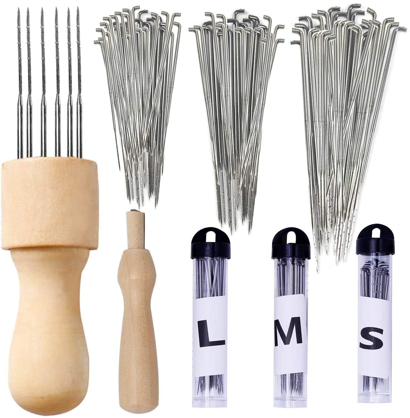 JUAYING 95 Pcs Felting Needles Kit, Needle Felting Starter Kit with 3 Sizes Felt Needles Wool Felt Tools Kit for Handicraft