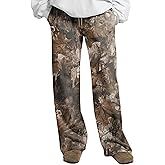 HOCANDY Women Wide Leg Camo Sweatpants Drawstring High Waisted Camouflage Sweat Pants Baggy Fleece Camo Pants with Pockets