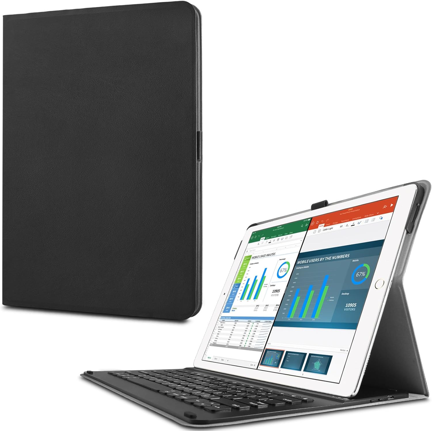 iPad Pro 12.9 Keyboard Case Ultrathin Smart Stand Folio Cover Case