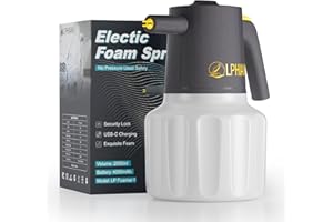 Lphianx 2L/4000mAH Electric Foam Sprayer, One-Click Start, No Pressure Auto Foam Sprayer with USB, Suitable for Home, Garden and Car Beauty and Cleaning, Car Washing Accessories