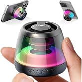 Magnetic Bluetooth Speaker, Mini Speaker, Loudspeaker with Bass Diaphragm | 5W Internal-Magnet Speaker, 7H Playtime,TWS, RGB Light, TF Card Slot, Teen Gift Ideas