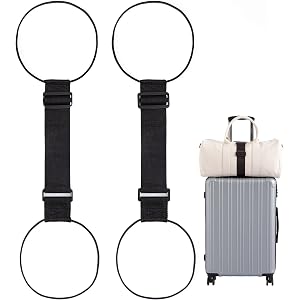 2 Pack Luggage Connector Straps for Suitcases 25 Colors, Adjustable Elastic Travel Bag Strap with Dual Stability Design, Add-