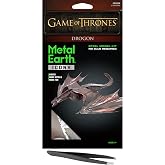 Metal Earth Fascinations Premium Series Game of Thrones Drogon 3D Metal Model Kit Bundle with Tweezers