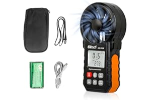 Elitech ANE-200W Bluetooth Anemometer, Digital Wind Speed Meter with Temperature and USB Data Export, CFM/CMM Air Flow Measurement, for HVAC and Environmental Testing