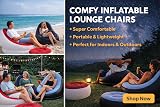 eBoutik Deluxe Inflatable Lounge Chair & Footstool Navy view 3