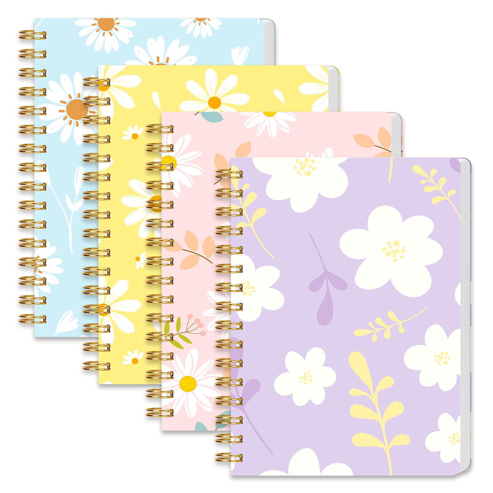 Koogel 4PCS Pocket Spiral Notebooks, Mini Notepads Small Pocket Notebook Journal for Women Gift Office School Supplies