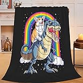 Funny Blanket Corgi Dinosaur Throw Blanket Gifts for Kids Girls Boys Adults Women Super Soft Cozy Plush Fluffy Fuzzy Fleece Blanket Decor 40''X50''
