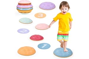 OUTREE Stepping Stones for Kids, 6 Pcs Balance Training and Sensory Coordination Turtle Stepping Stones for Obstacle Course，Non-Slip Bottom Balance Stones for Indoor or Outdoor Play