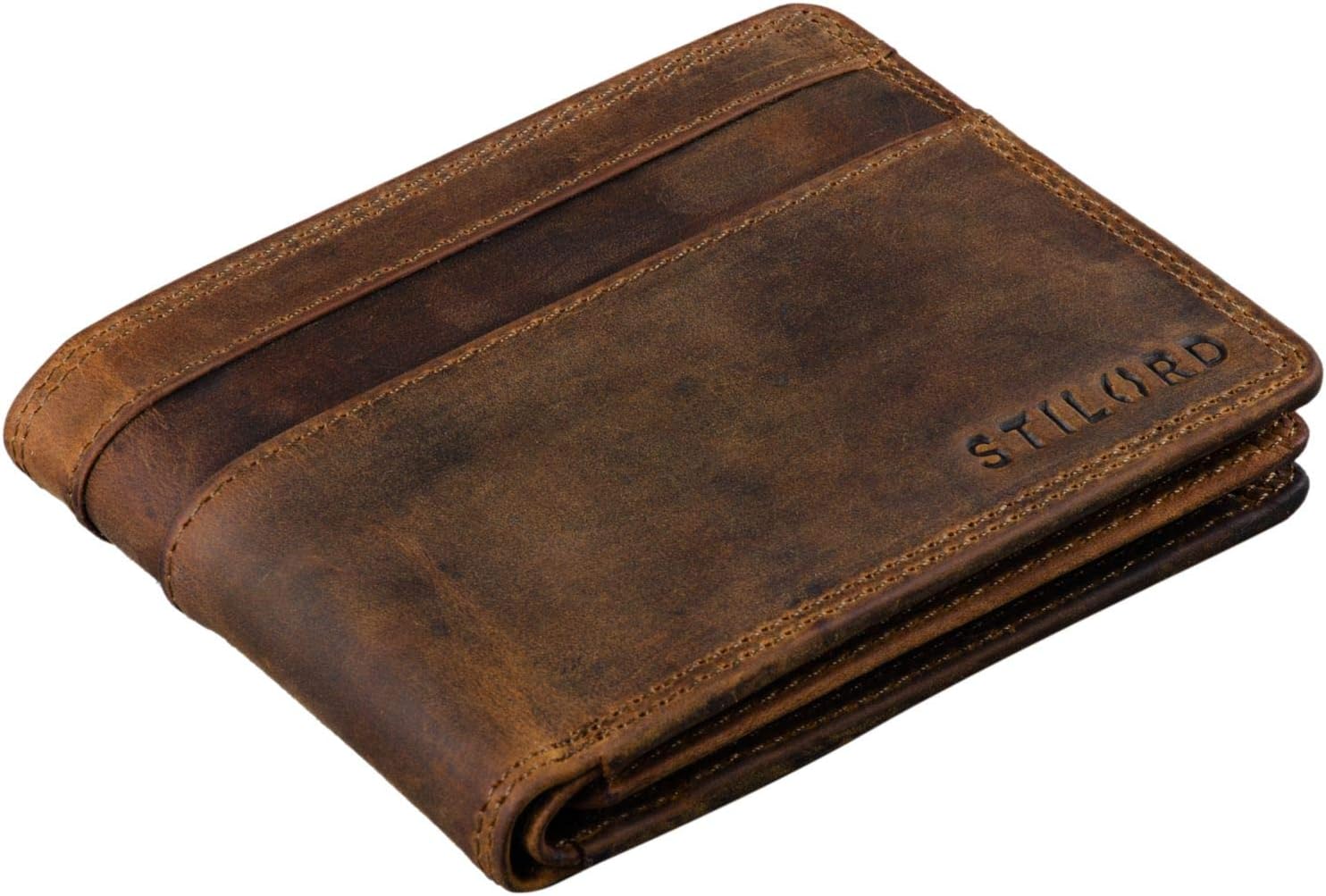 STILORD "Cooper" Vintage Leather Wallet for Men RFID Blocking Classic Purse Bifold with Coin Pocket in Black Gift Box Colour:Middle Brown - Image 4