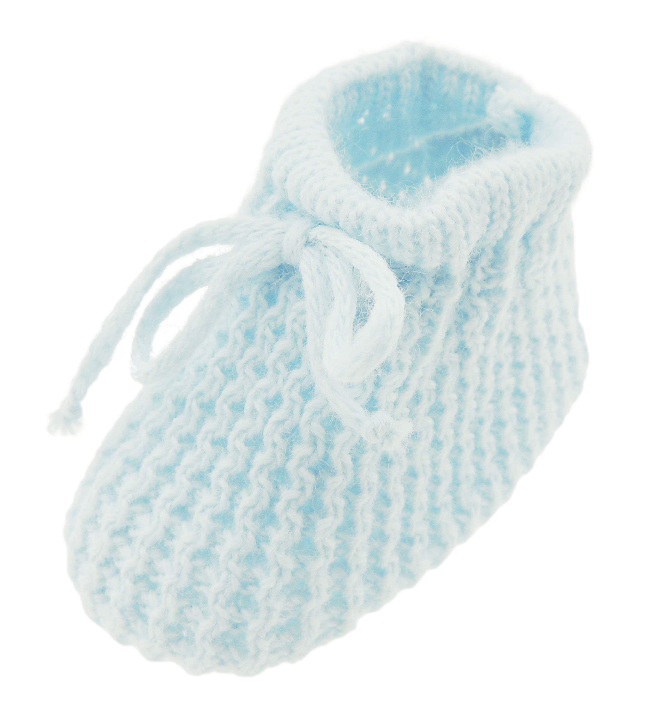 Glamour Girlz Cute Baby Girls Boys Infant Newborn Babies Warm WInter Crochet Knitted Cable Knit Pom Pom Shower Essential Pram Cot Crib Hospital Bootees Booties House Socks Slippers Baby Blue