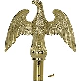 Frunke Gold Eagle Flagpole Finial Topper for Indoor, Plastic Eagle Flag Pole Top Toppers Finials Head Ornament Replacement Screw for 1 inch Diameter Flagpoles